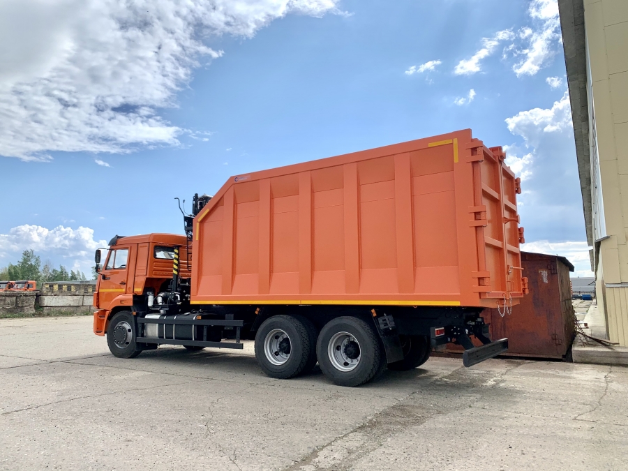 Ломовоз КамАЗ 6520 с КМУ VM10L74M - 30 м/куб (ПТС 4590G7) 4590G7