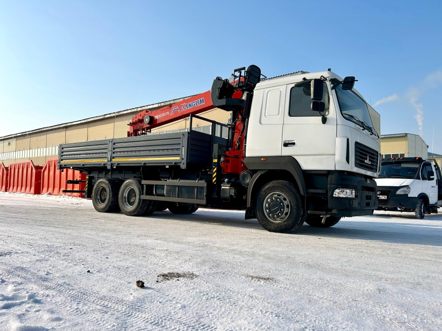 Бортовой МАЗ 6312С5 с тросовым КМУ KANGLIM 2057 