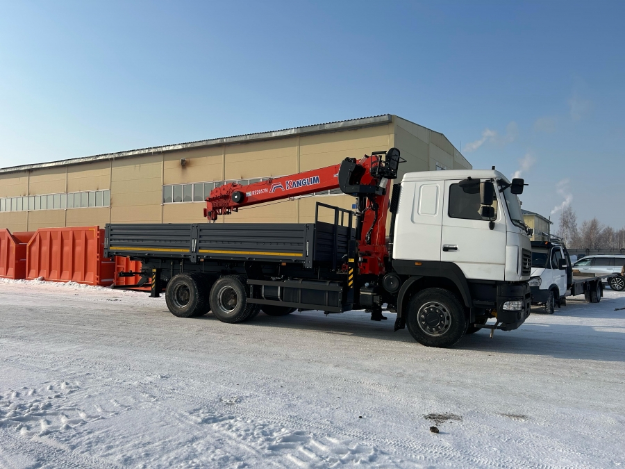 Бортовой МАЗ 6312С5 с тросовым КМУ KANGLIM 2057 