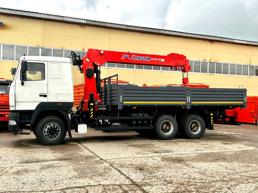 Бортовой МАЗ 6312С5 с тросовым КМУ KANGLIM 2057 