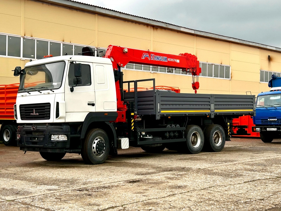 Бортовой МАЗ 6312С5 с тросовым КМУ KANGLIM 2057 